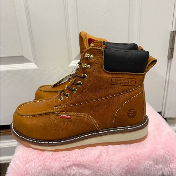 Sureway LT Brown Leather Work Lace Up Boots Oil Slip Resist SW601MS Mens 10.5 - Picture 7 of 16